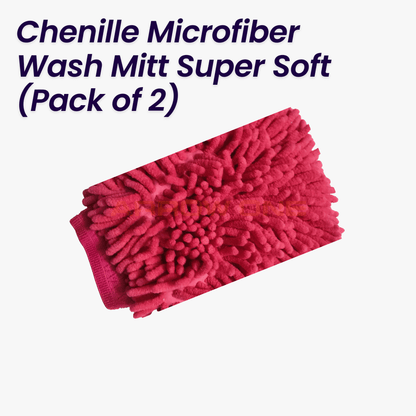 Chenille Microfiber Wash Mitt Super Soft (Pack of 2)