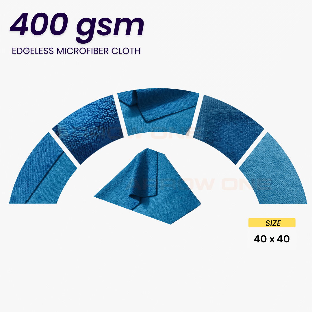 Polishing & Drying Microfiber Towel (400 GSM edgeless) Pack of 2