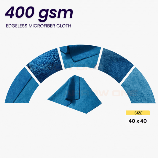 Polishing & Drying Microfiber Towel (400 GSM edgeless) Pack of 2