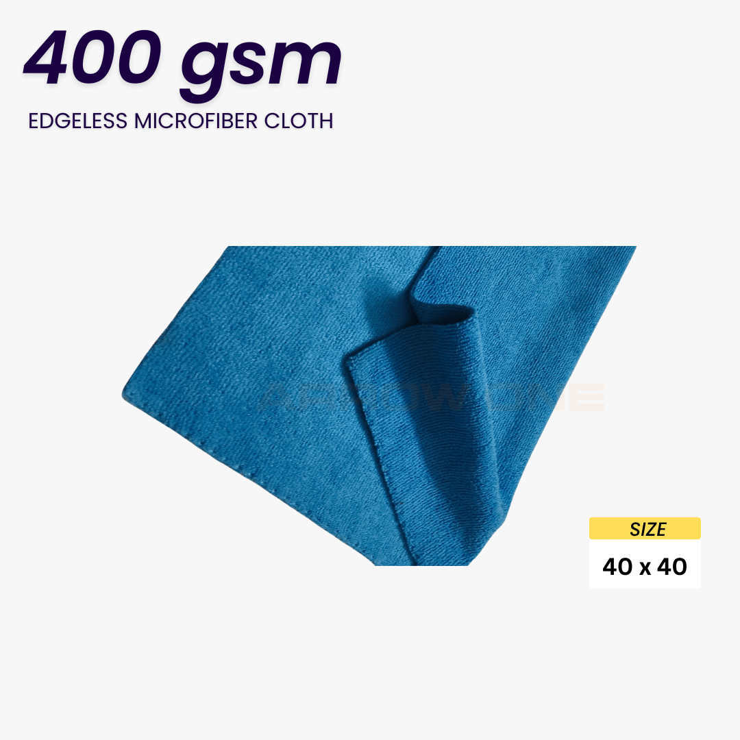 Polishing & Drying Microfiber Towel (400 GSM edgeless) Pack of 2